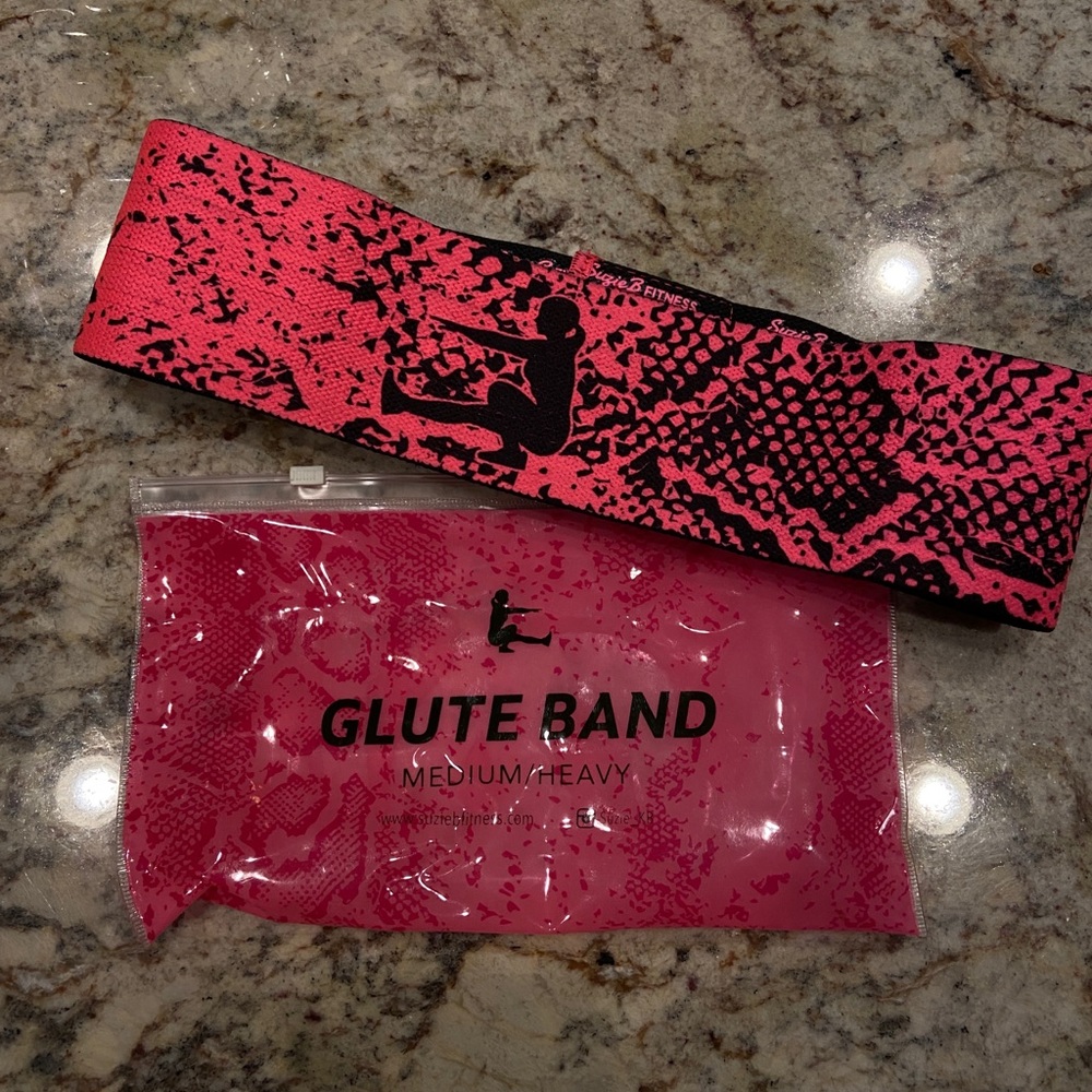 Suzie B Fitness Pink Snakeskin Glute Band